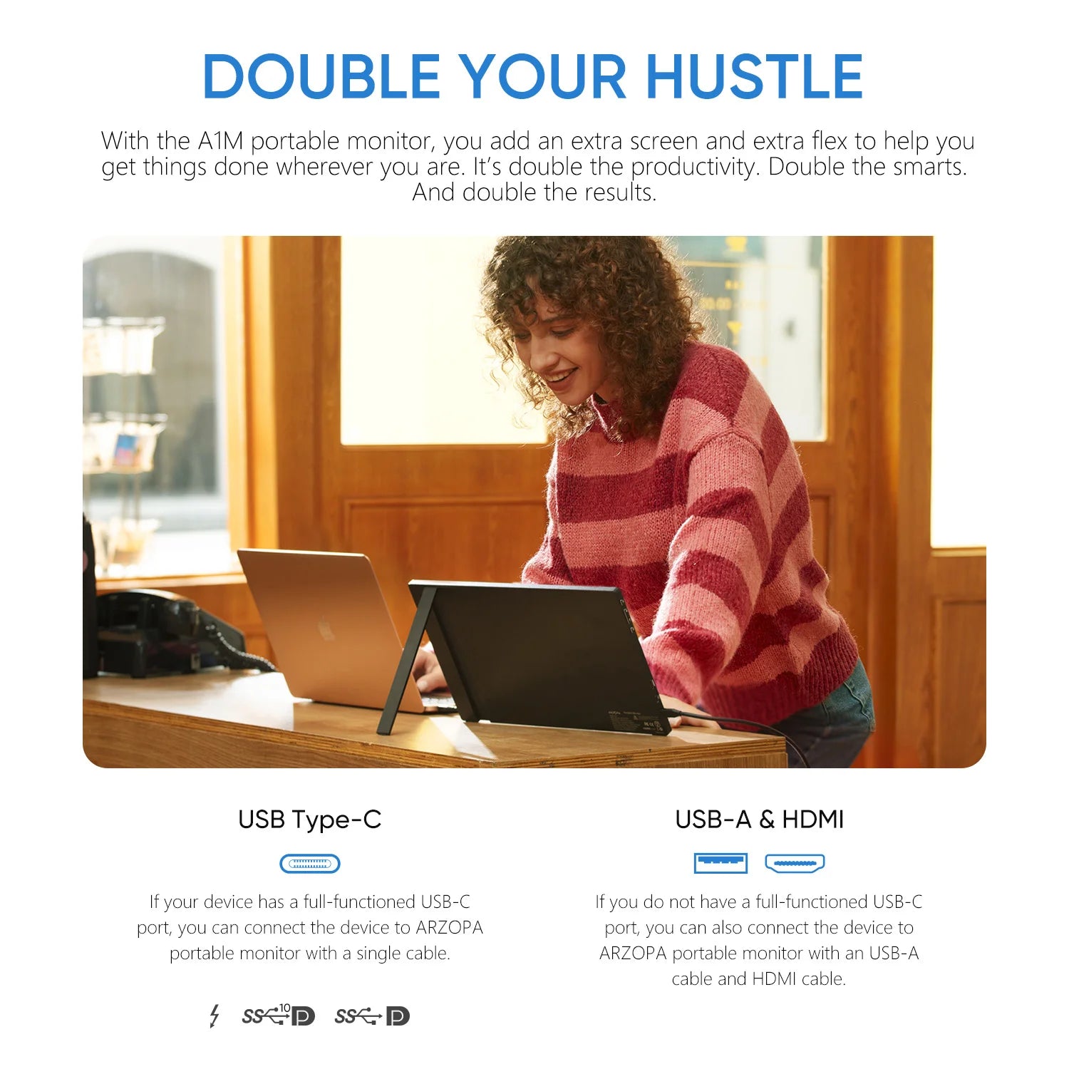 ARZOPA A1M Full HD 17.3" Portable Monitor with Integrated Stand