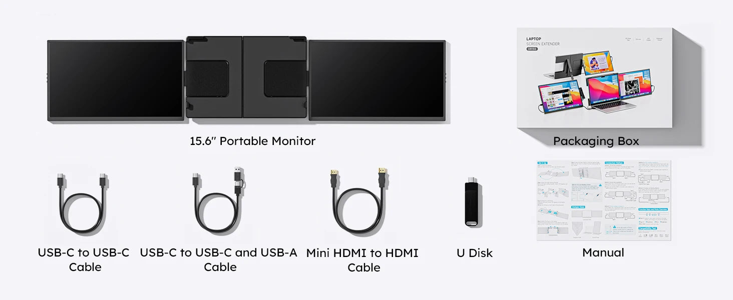 DOPESPLAY Full HD 15.6" Portable Monitor and Laptop Screen Extender