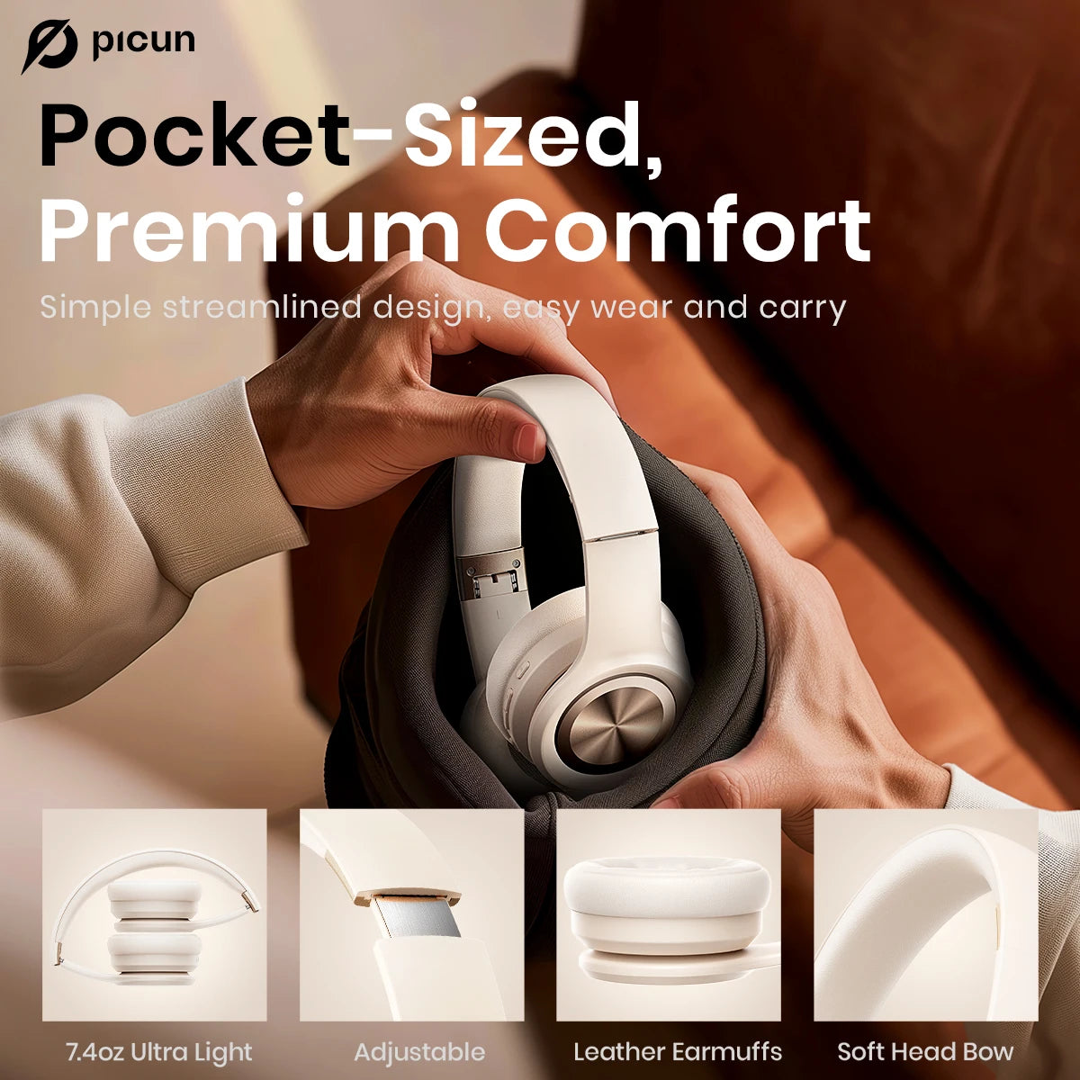 PICUN Solo6 ENC Bluetooth Wireless Headphones