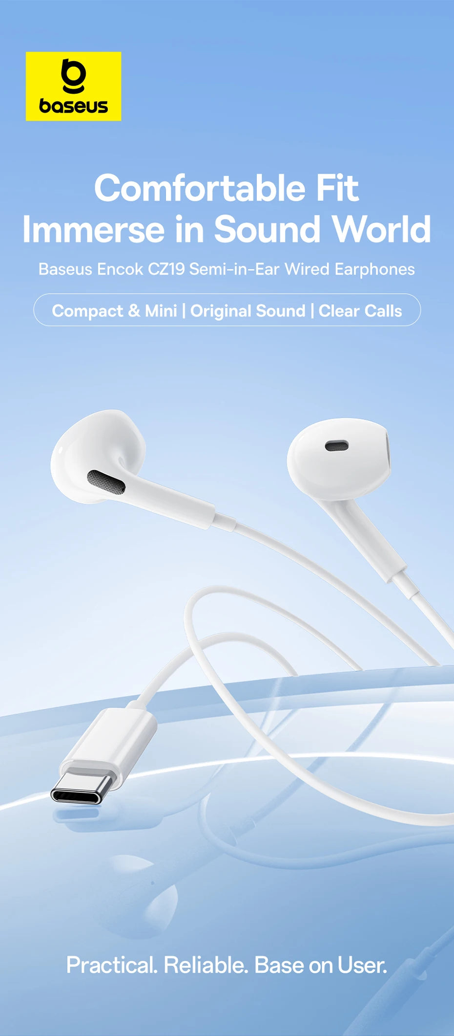 BASEUS Encok CZ19 In Ear Wired Earphones