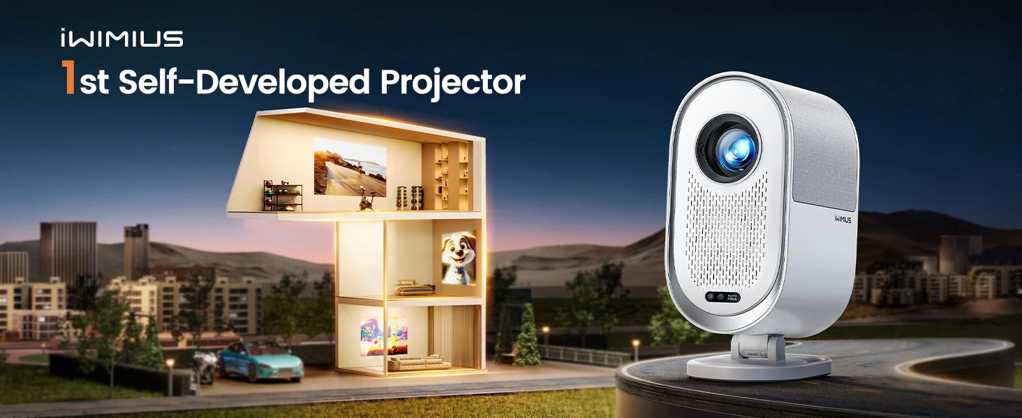 WiMius 30000 Lumens 4k Mini Portable Bluetooth Home Cinema Projector