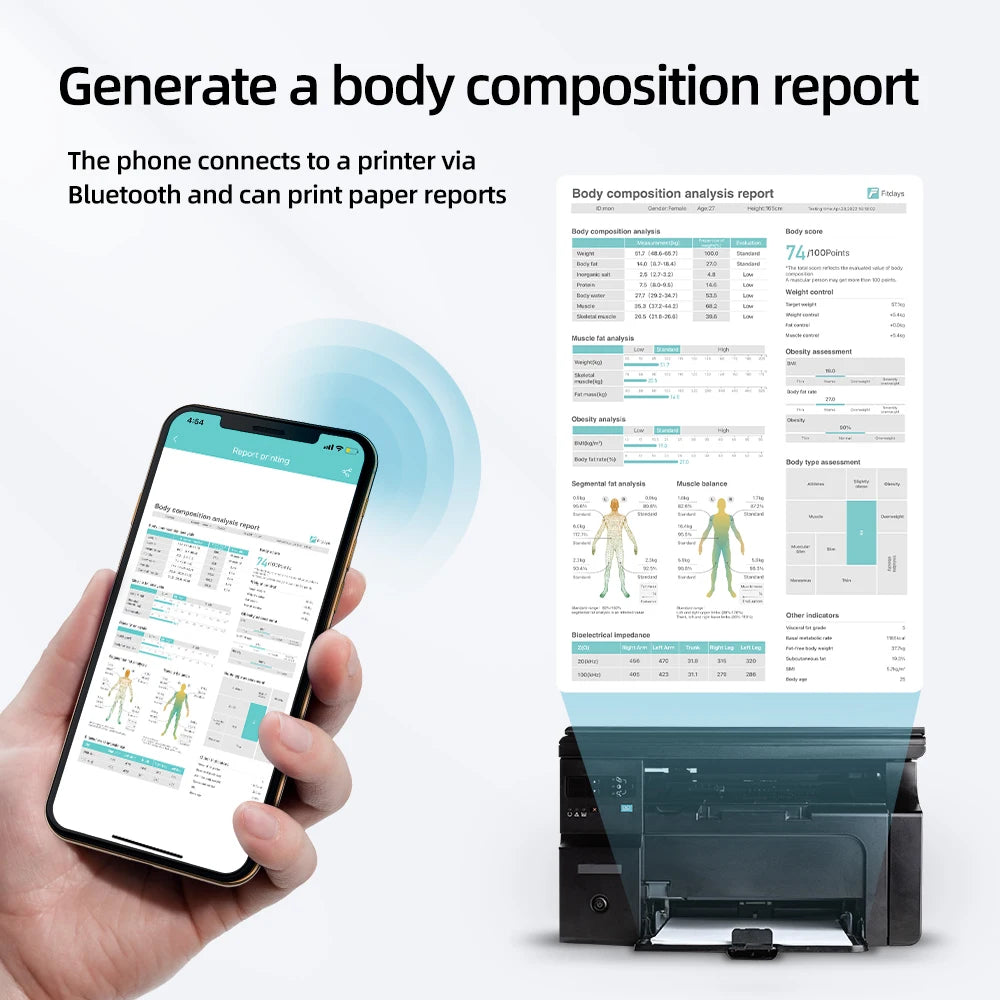 FITDAYS FI2211WB Bluetooth Smart Body Scales - Blue