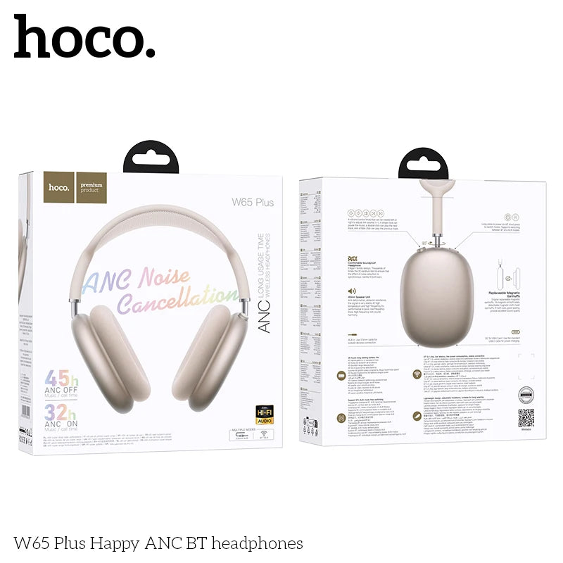 HOCO W65 Plus Noise Cancelling Bluetooth Wireless Headphones