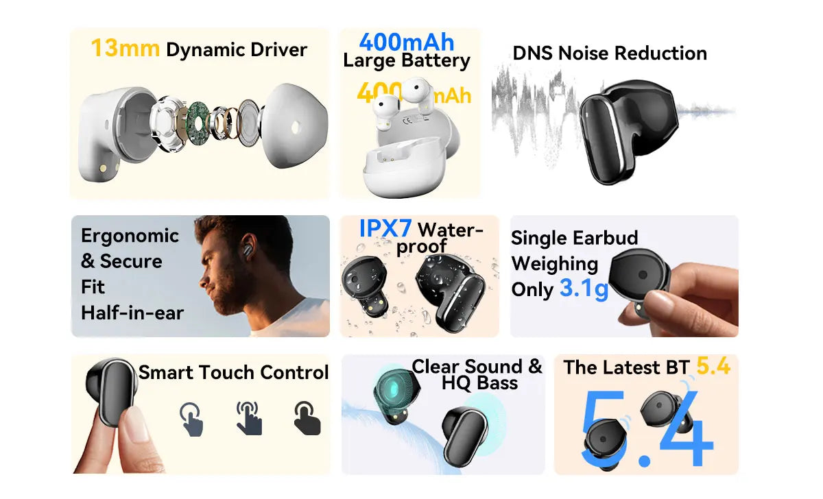 BLACKVIEW AirBuds 20 TWS Bluetooth Wireless Headphones