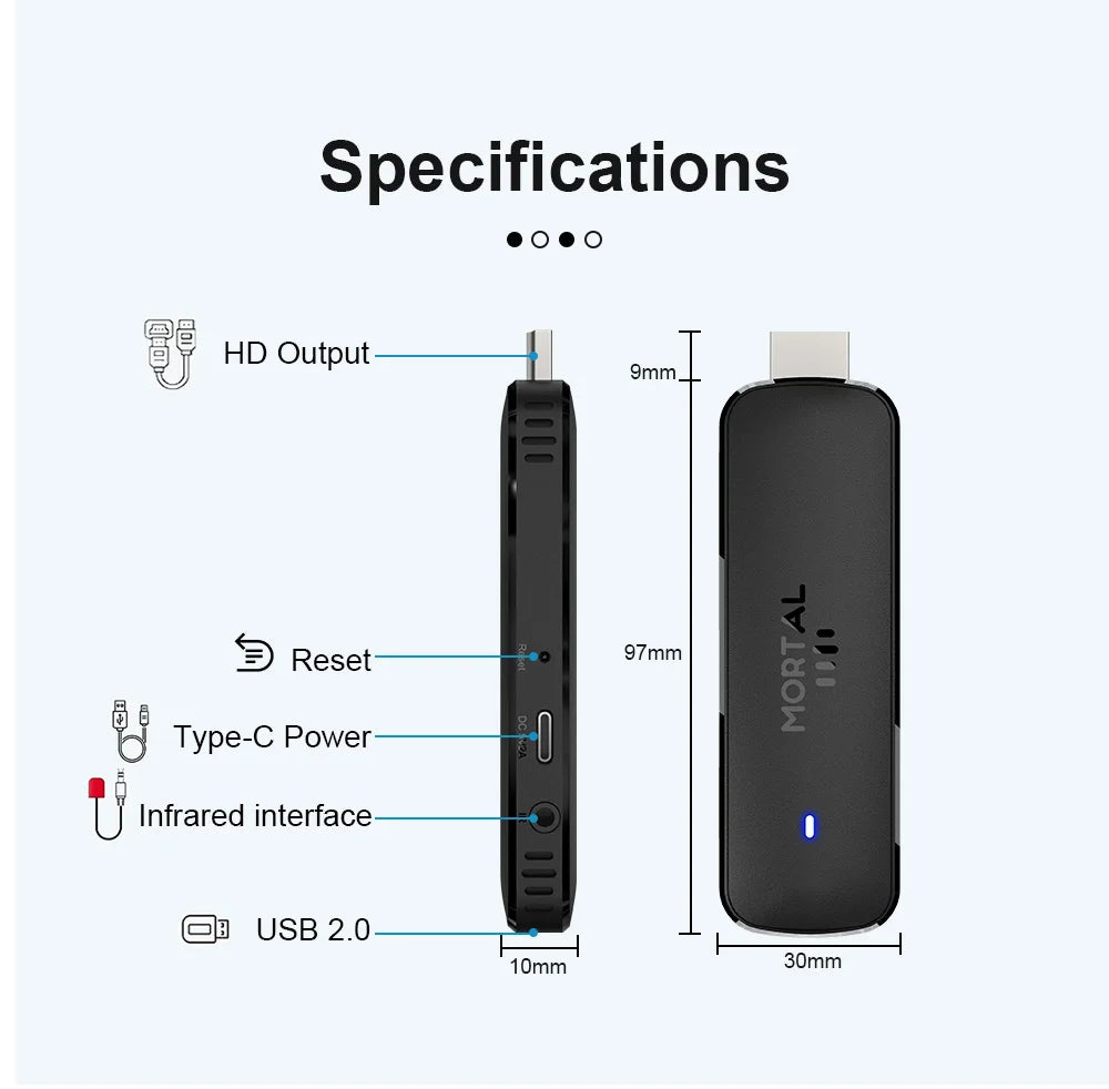 MORTAL Q8 4K Android TV Stick with Google Assistant