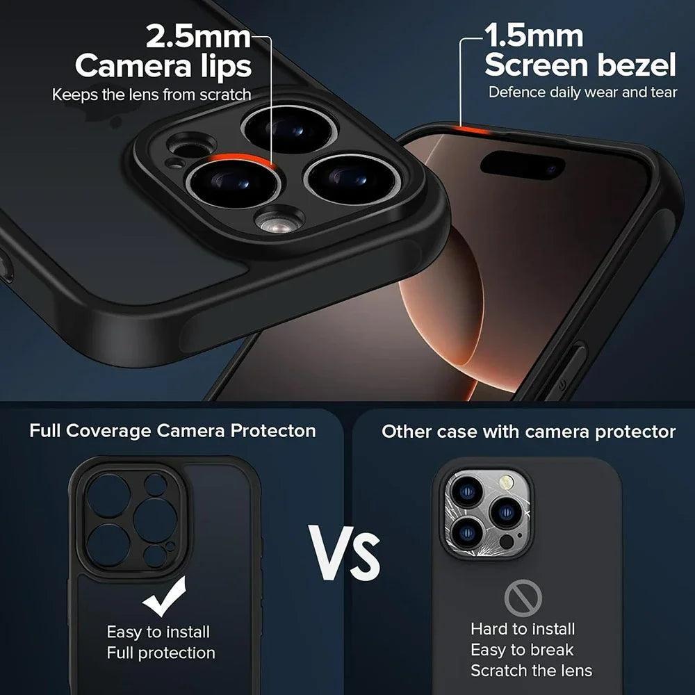 MagSafe Shockproof Military Grade Matte Case for iPhone