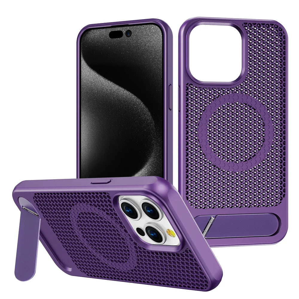 Magnetic Shockproof Cooling Case for iPhone with Stand