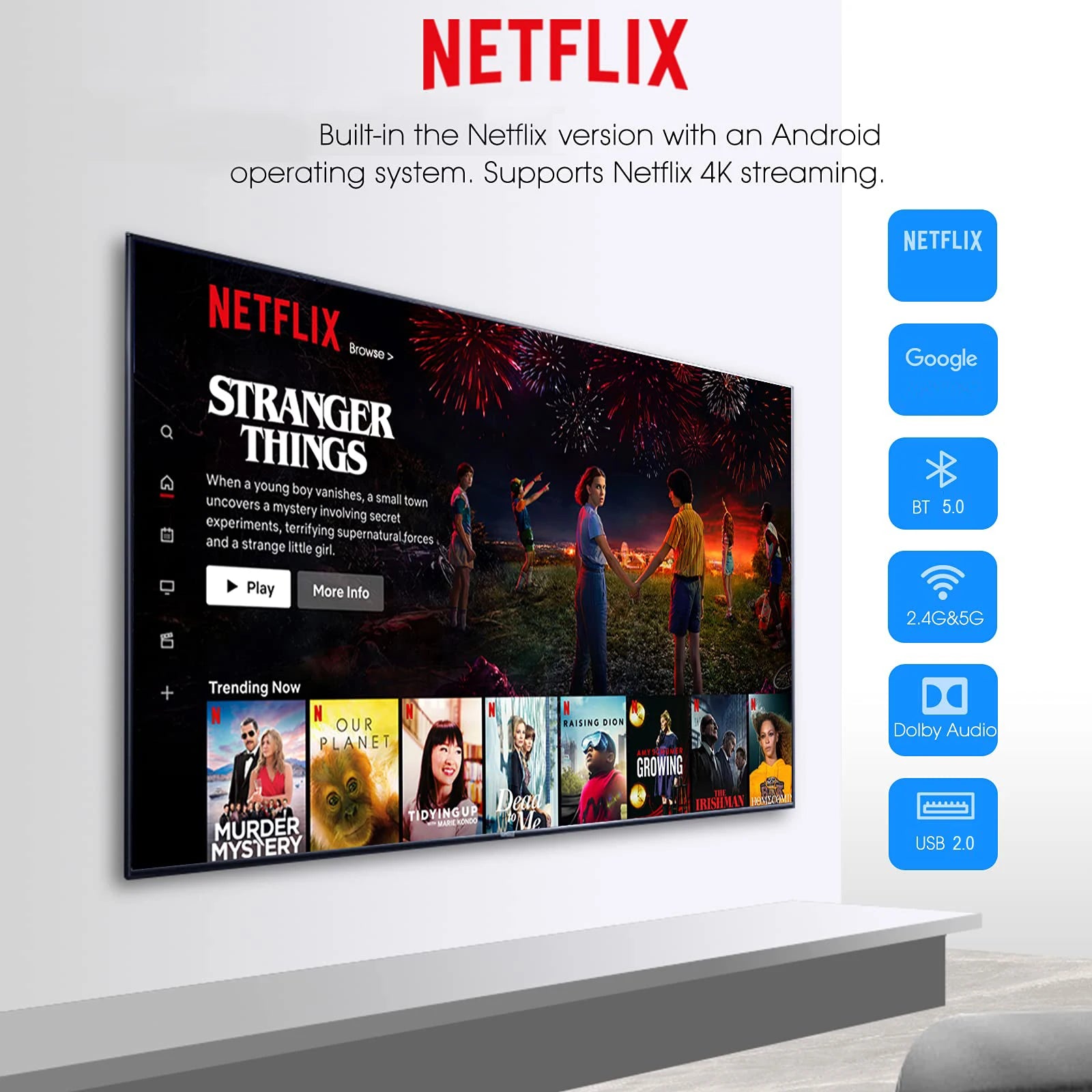 MORTAL T1S 4K Android TV Box with Google Assistant