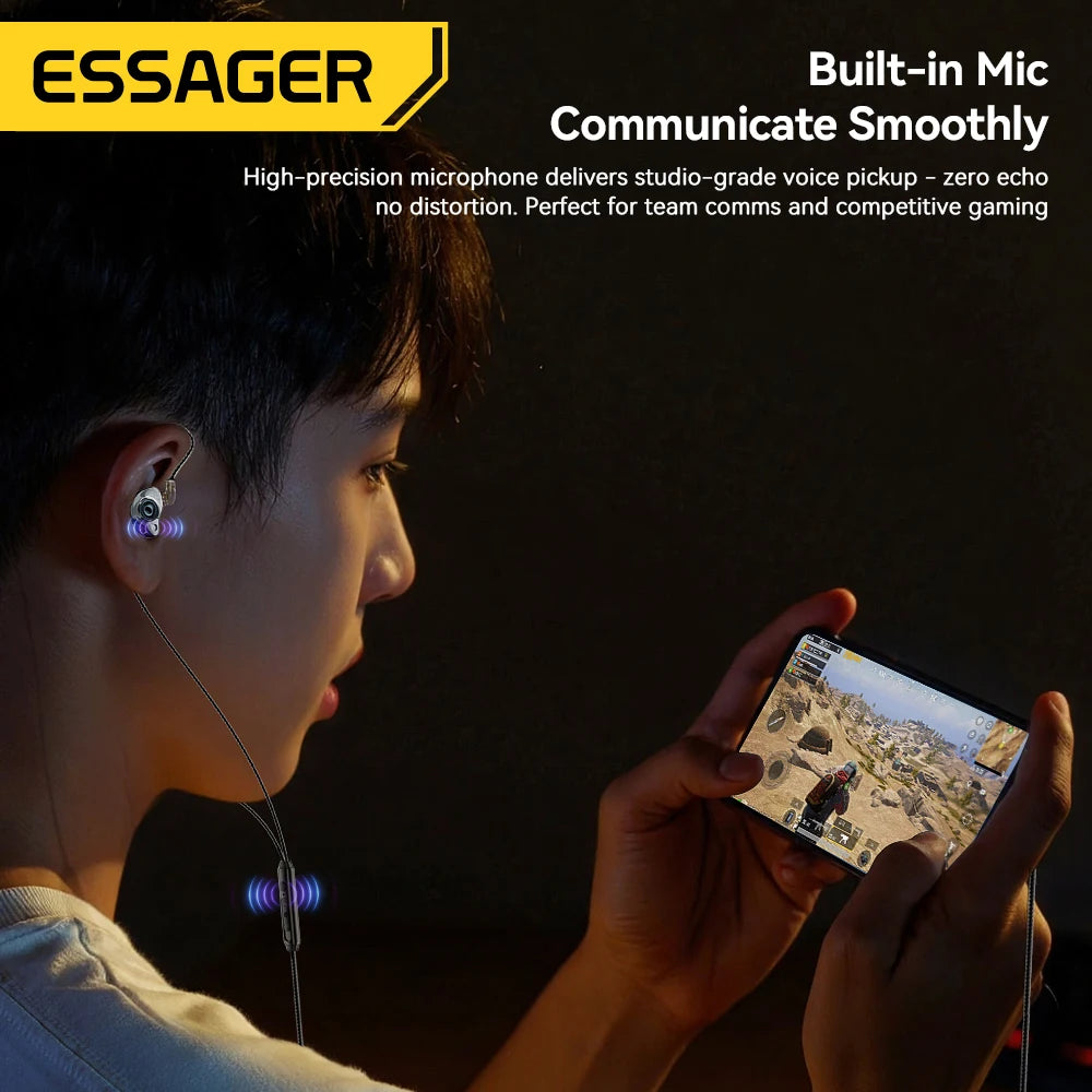 ESSAGER S25 3.5mm Detachable Wired Earphones