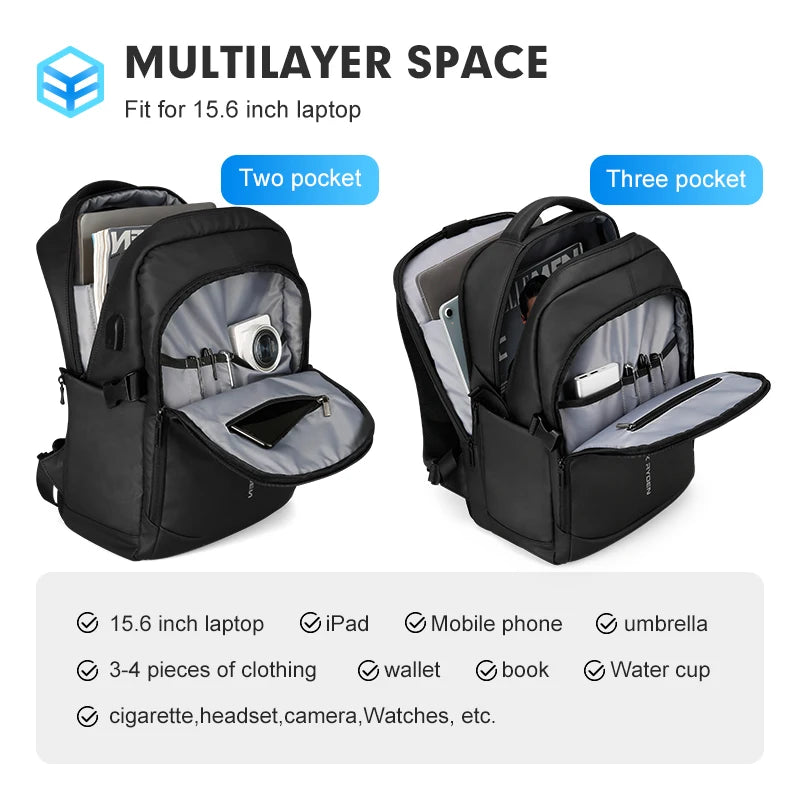 MARK RYDEN MR9191 Business Travel Backpack with USB Charging Port