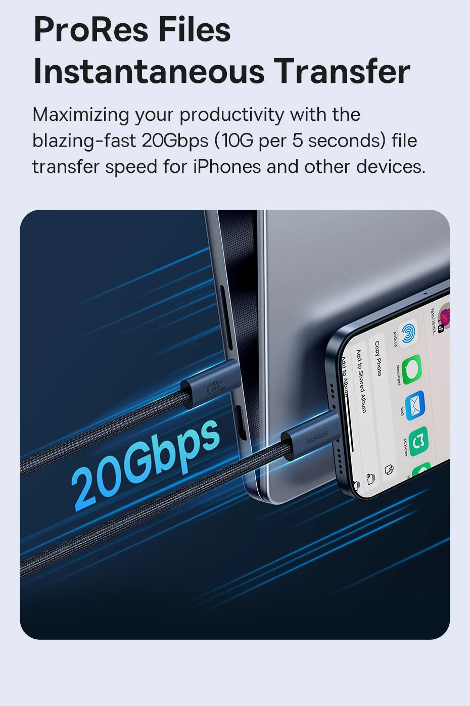 BASEUS Flash Series 240W Type-C to Type-C Charging and Data Cable