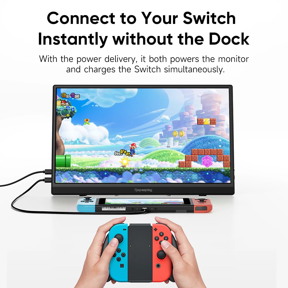 DOPESPLAY Full HD 15.6" Portable Monitor with Integrated Stand