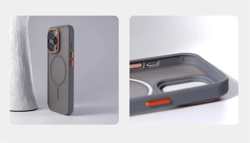 Frosted Translucent Magnetic Case for Apple iPhone