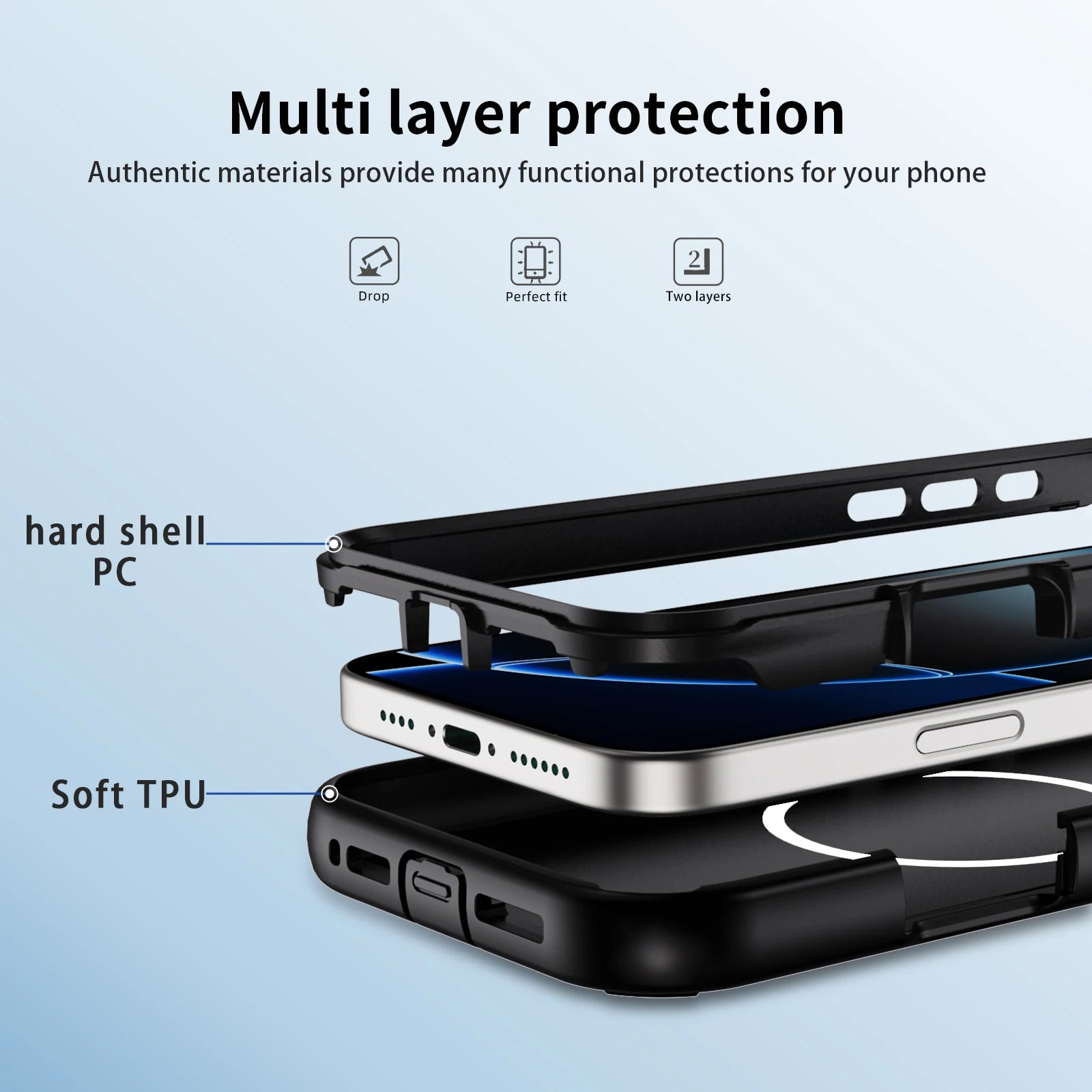 MagSafe Shockproof Rugged Armor Case for iPhone