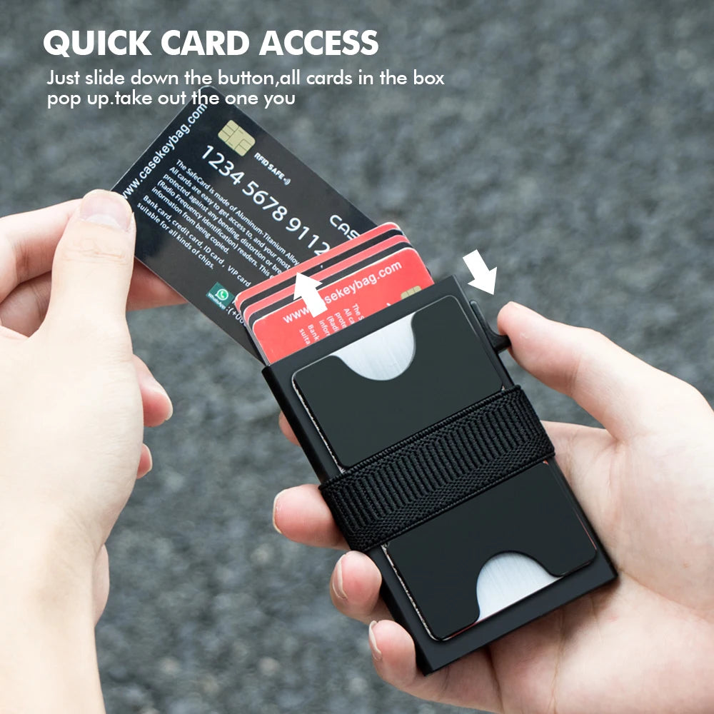 Smart Click Wallet CASEKEY Aluminium Pop-up Smart Wallet with RFID Blocking | Smart Wallet ...