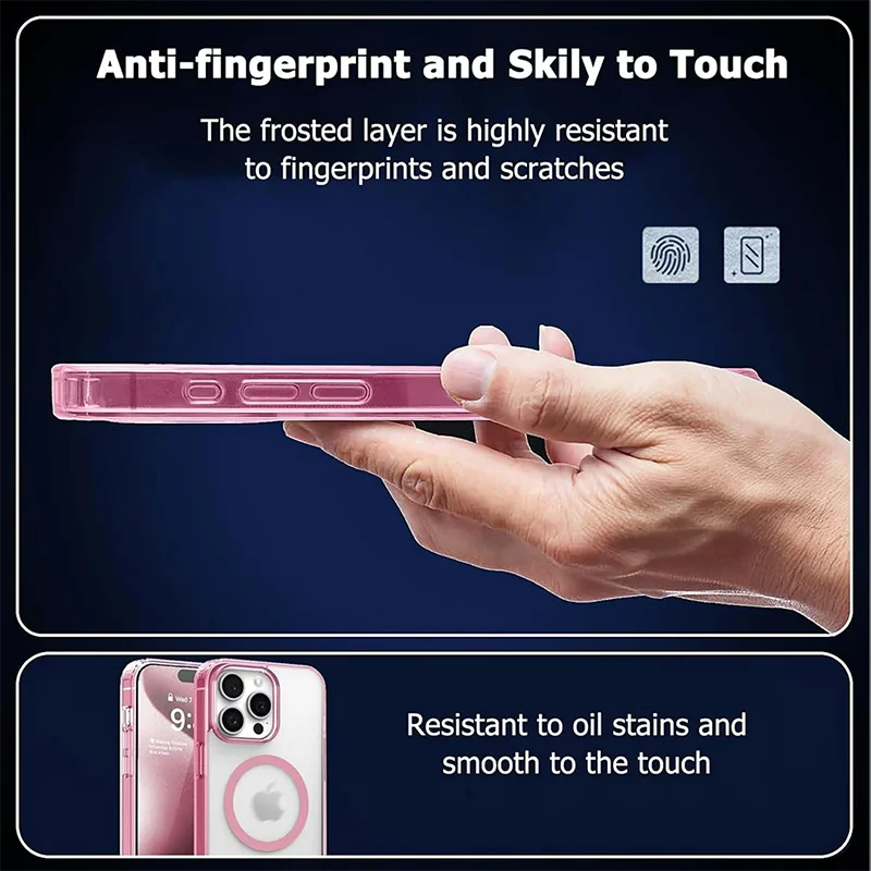 Transparent MagSafe Hybrid Matte Case for iPhone