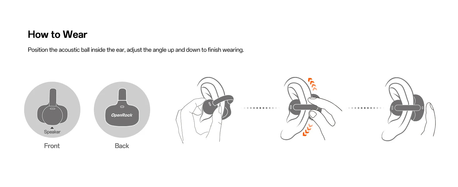 ONEODIO OpenRock E Bluetooth Wireless Open Ear Clip-On Earbuds