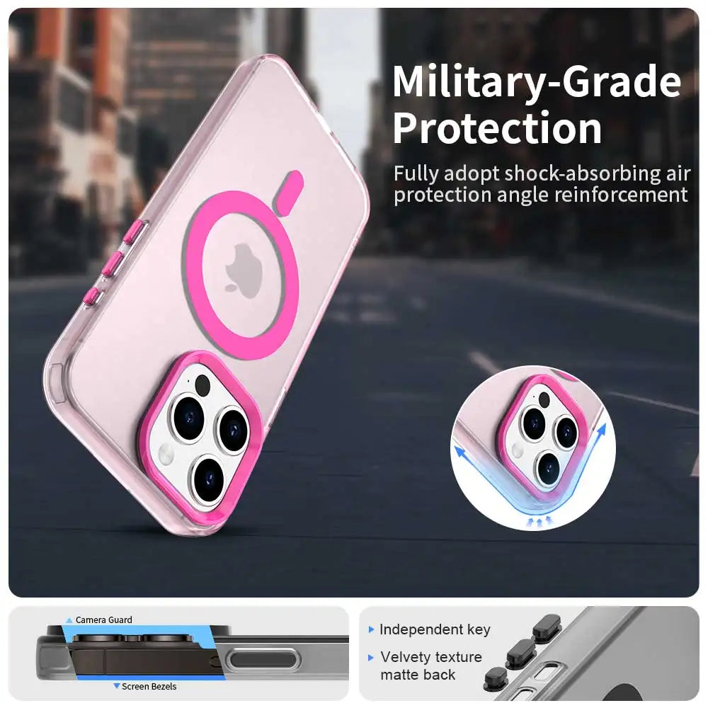 Transparent MagSafe Matte Case for Apple iPhone