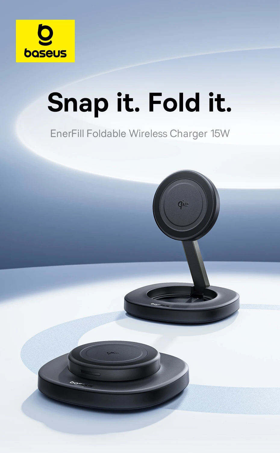 BASEUS Enerfill Qi2 Foldable Wireless Charger Stand