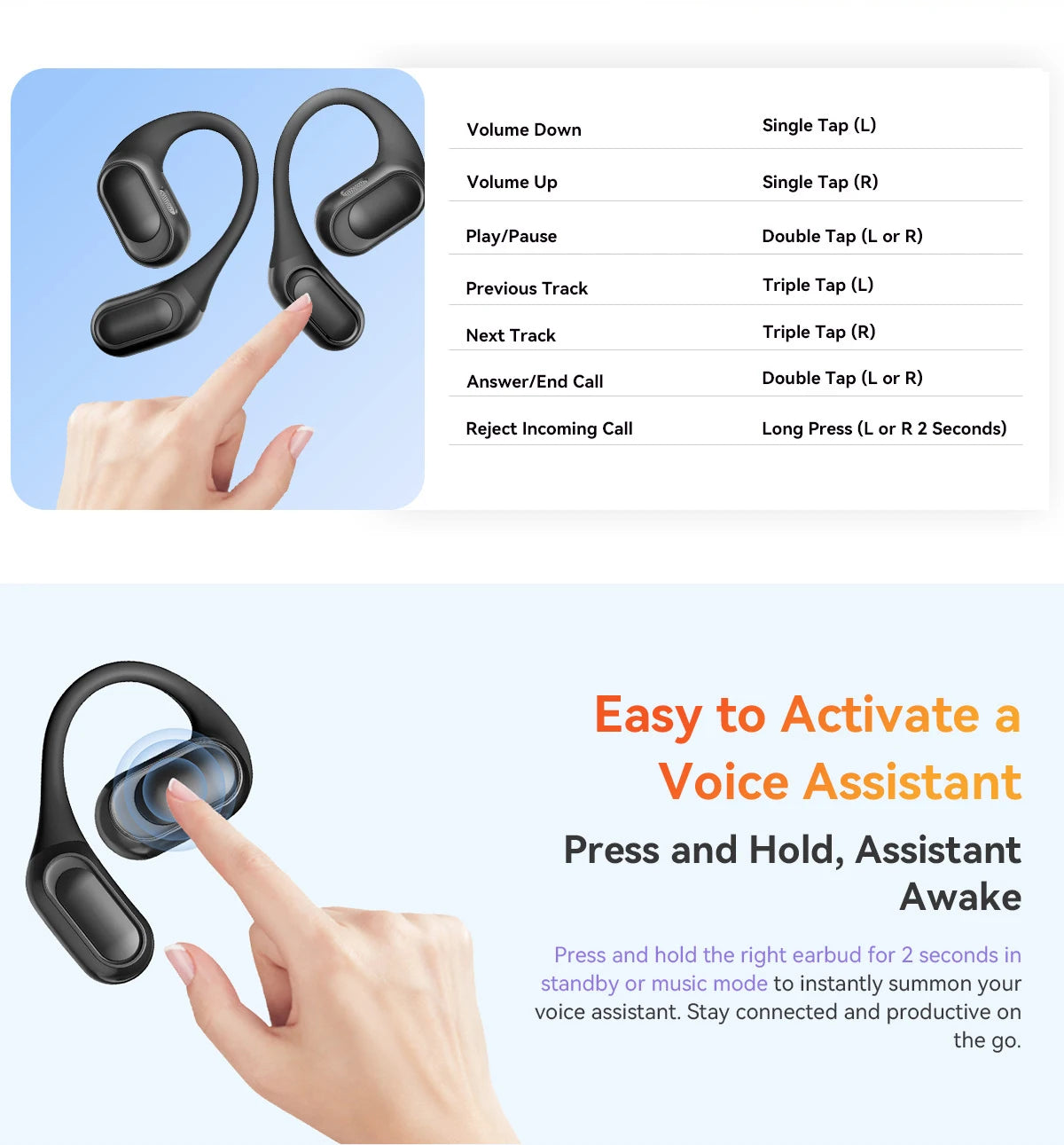BLACKVIEW AirBuds 200 Bluetooth Wireless Open Ear Headphones