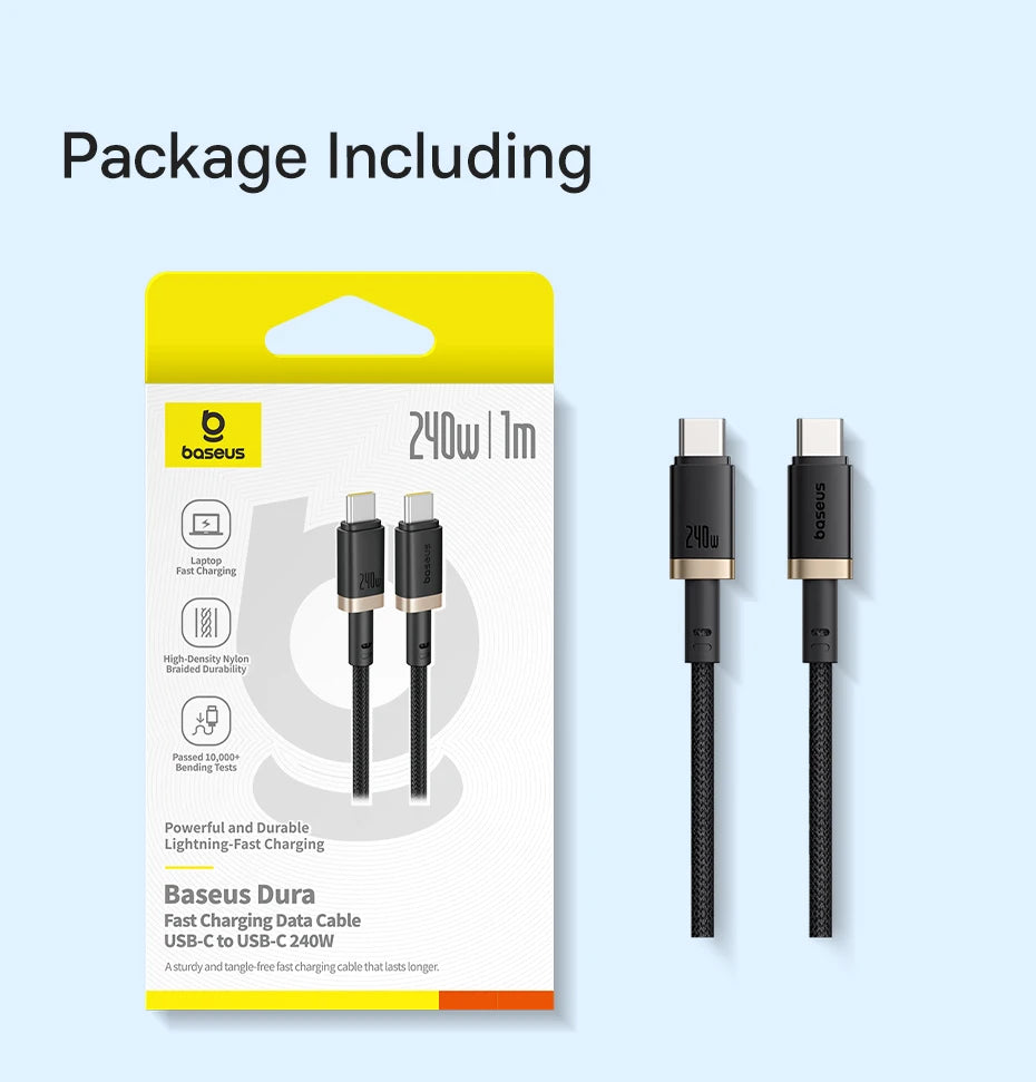 BASEUS Dura 240W Type-C to Type-C Charging and Data Cable