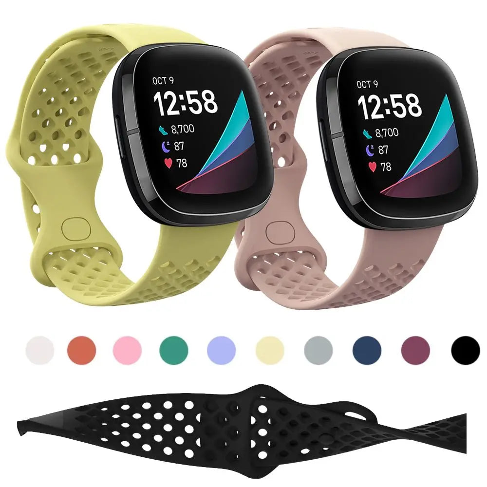 Silicone Sport Strap for Fitbit Versa 3 4 Watch