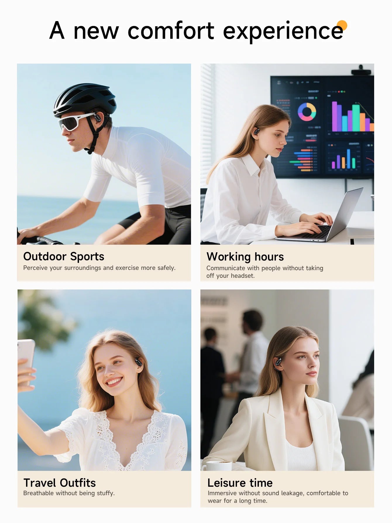 HOCO EA11 Honey Bluetooth Wireless Open Ear Headphones