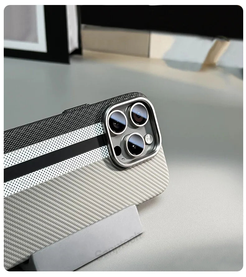 Carbon Fibre Texture MagSafe Case for Apple iPhone