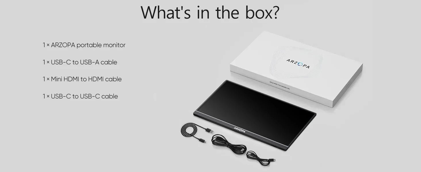 ARZOPA A1M Full HD 17.3" Portable Monitor with Integrated Stand
