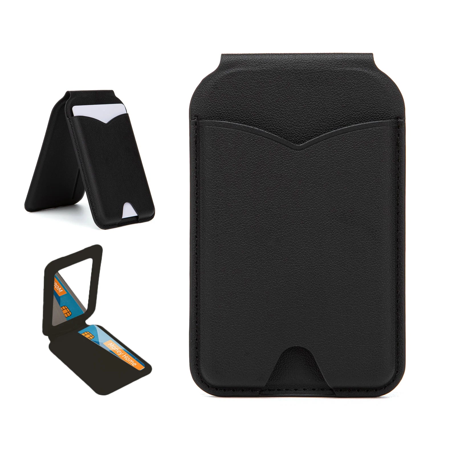 Leather MagSafe® Wallet Stand and Mirror for Apple iPhone