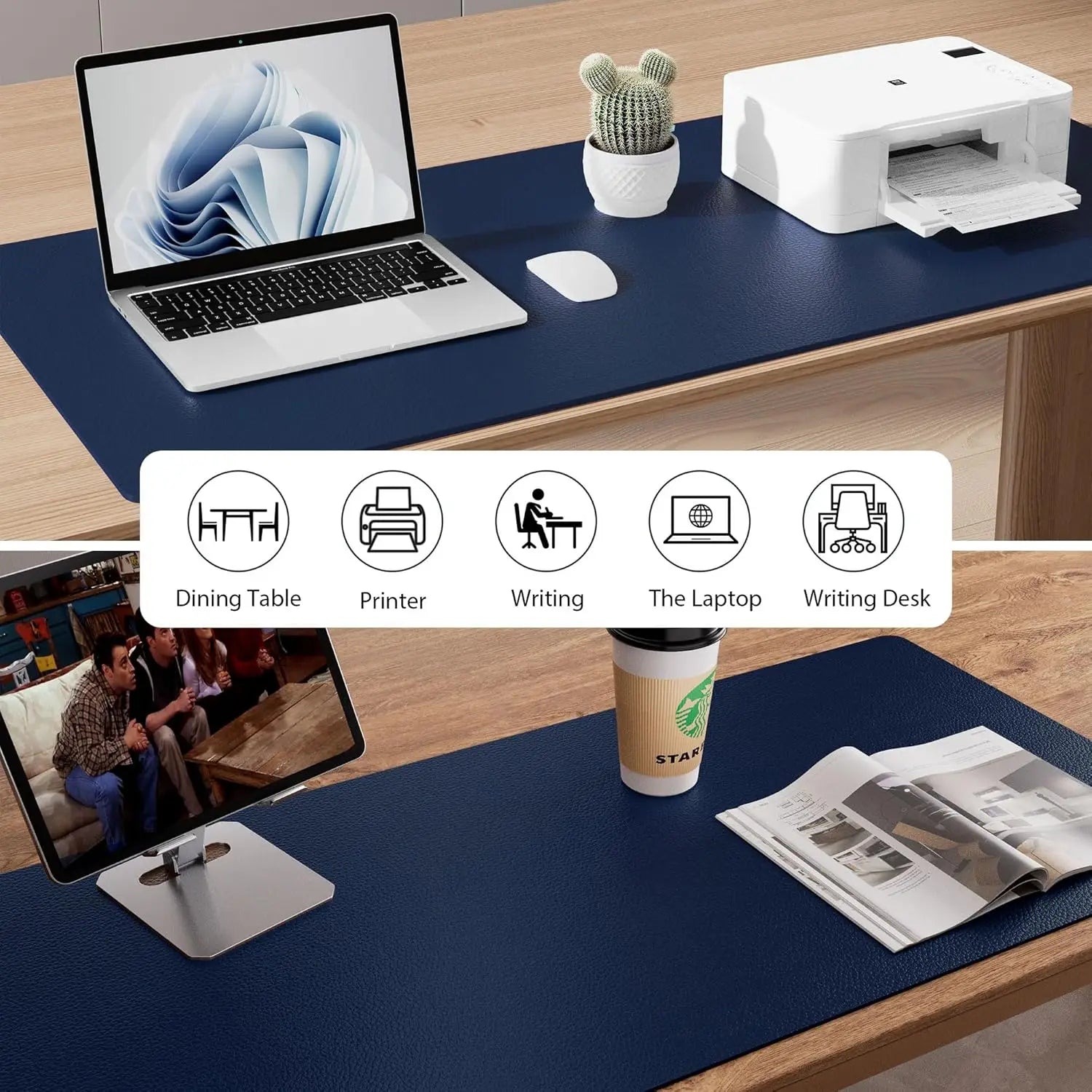 YSAGi Non-Slip Waterproof Leather Desk Mat