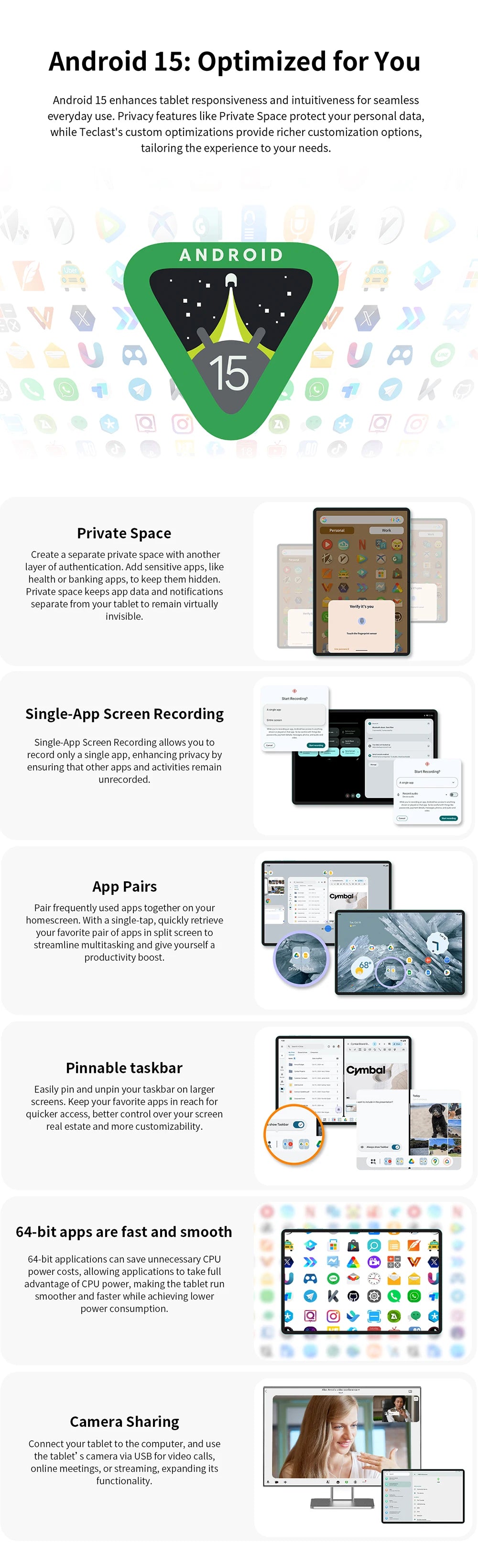 TECLAST M50 Mini 8.7" WiFi Android Tablet - 128GB, Green