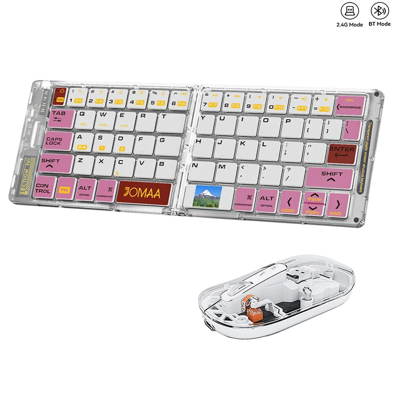 JOMAA Rechargeable Foldable Bluetooth Wireless Keyboard and Mouse