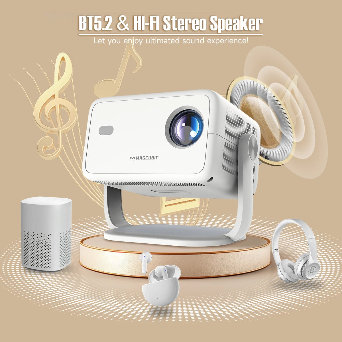 MAGCUBIC L018 Portable Bluetooth Home Cinema Projector