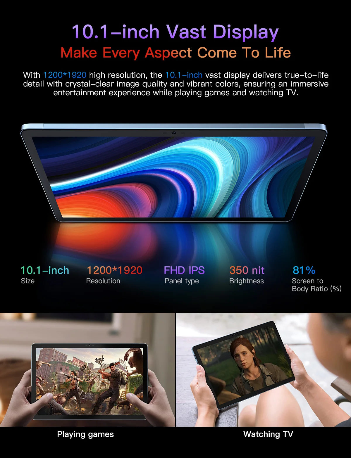 BLACKVIEW Oscal Pad 13 10.1" HD WiFi Android Tablet - 256GB