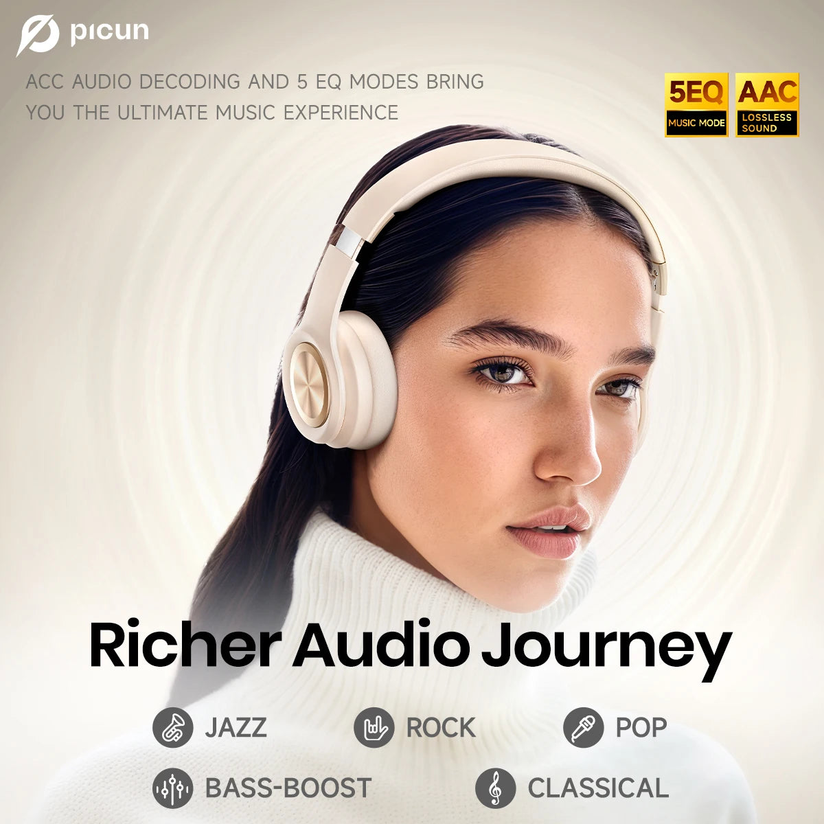 PICUN Solo6 ENC Bluetooth Wireless Headphones