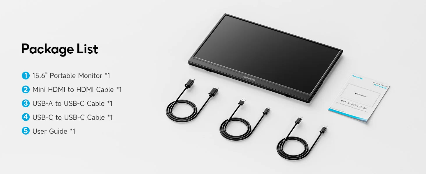 DOPESPLAY Full HD 15.6" Portable Monitor with Integrated Stand