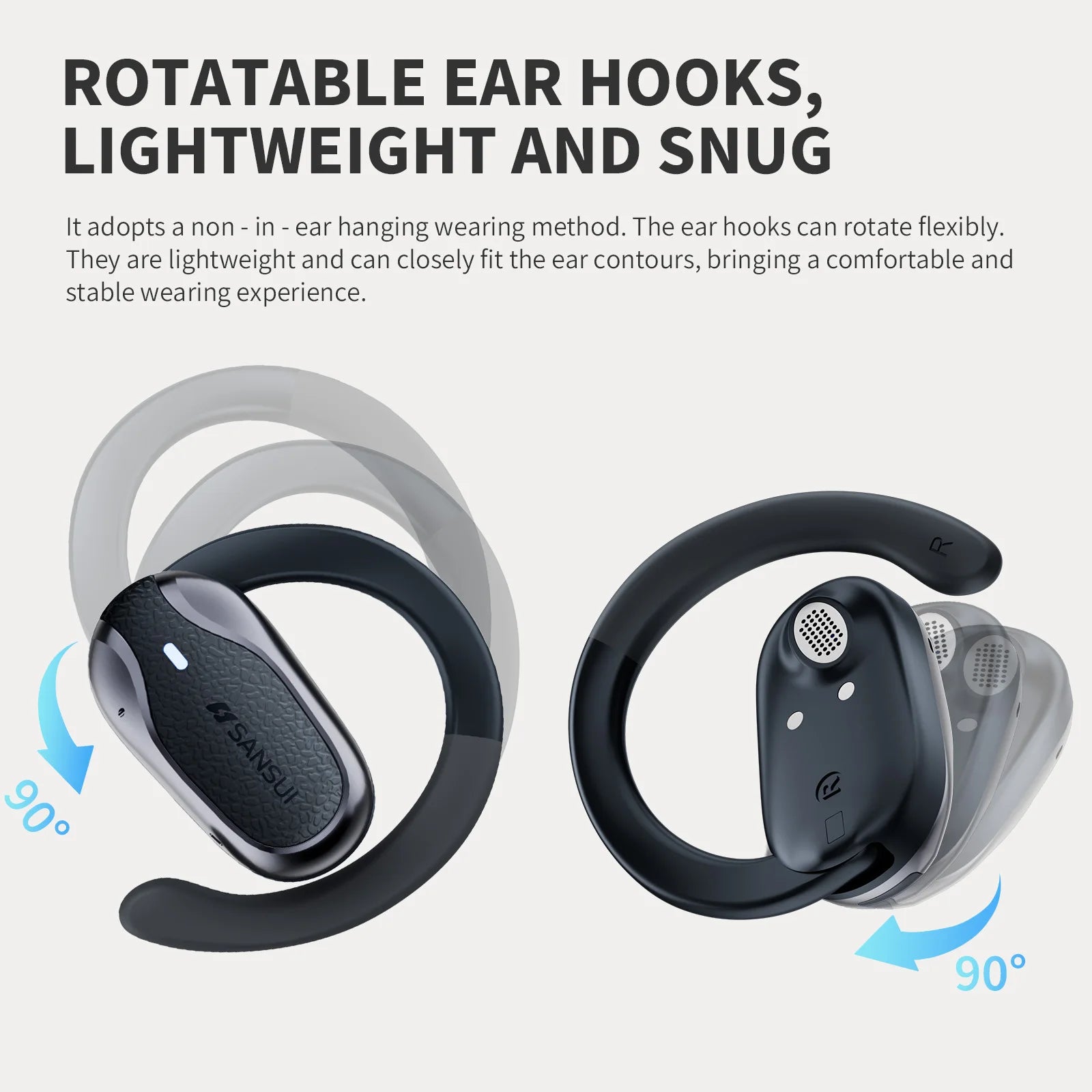 SANSUI W65 Bluetooth Wireless Open Ear Headphones