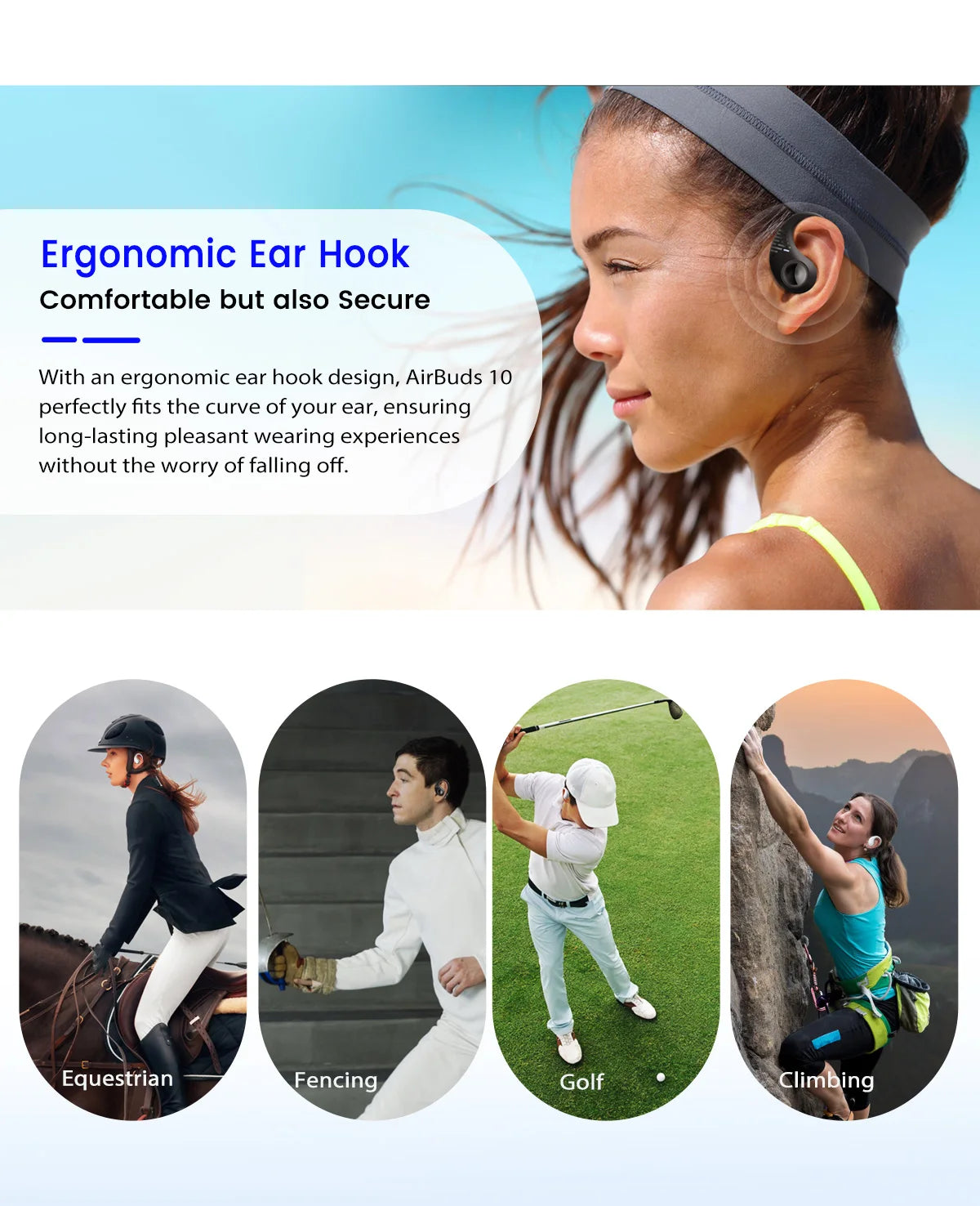 BLACKVIEW AirBuds 10 Bluetooth Wireless Open Ear Headphones