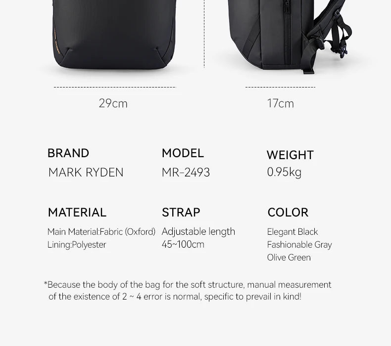MARK RYDEN MR2493 Business Travel Backpack