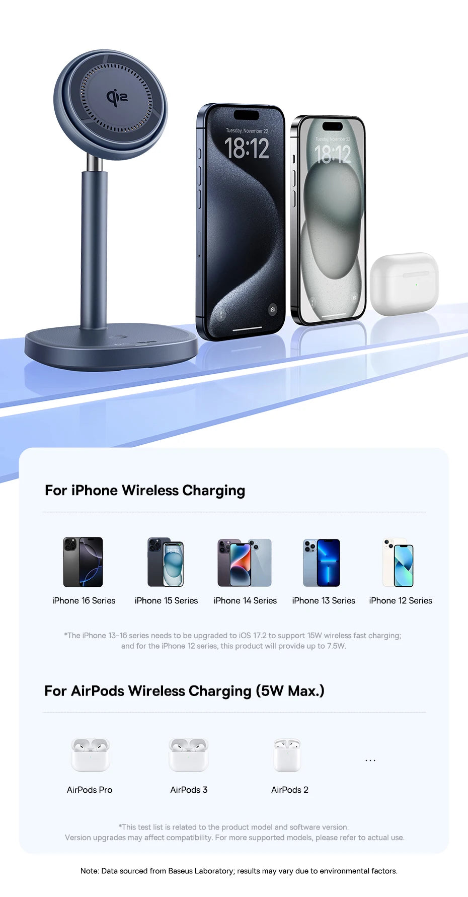 BASEUS Orbit 2 Pro Air-Cooled 2in1 Wireless Charging Stand