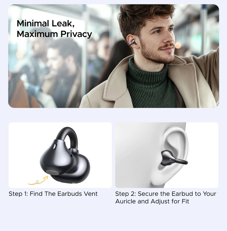 UGREEN ClipBuds Bluetooth Wireless Open Ear Headphones