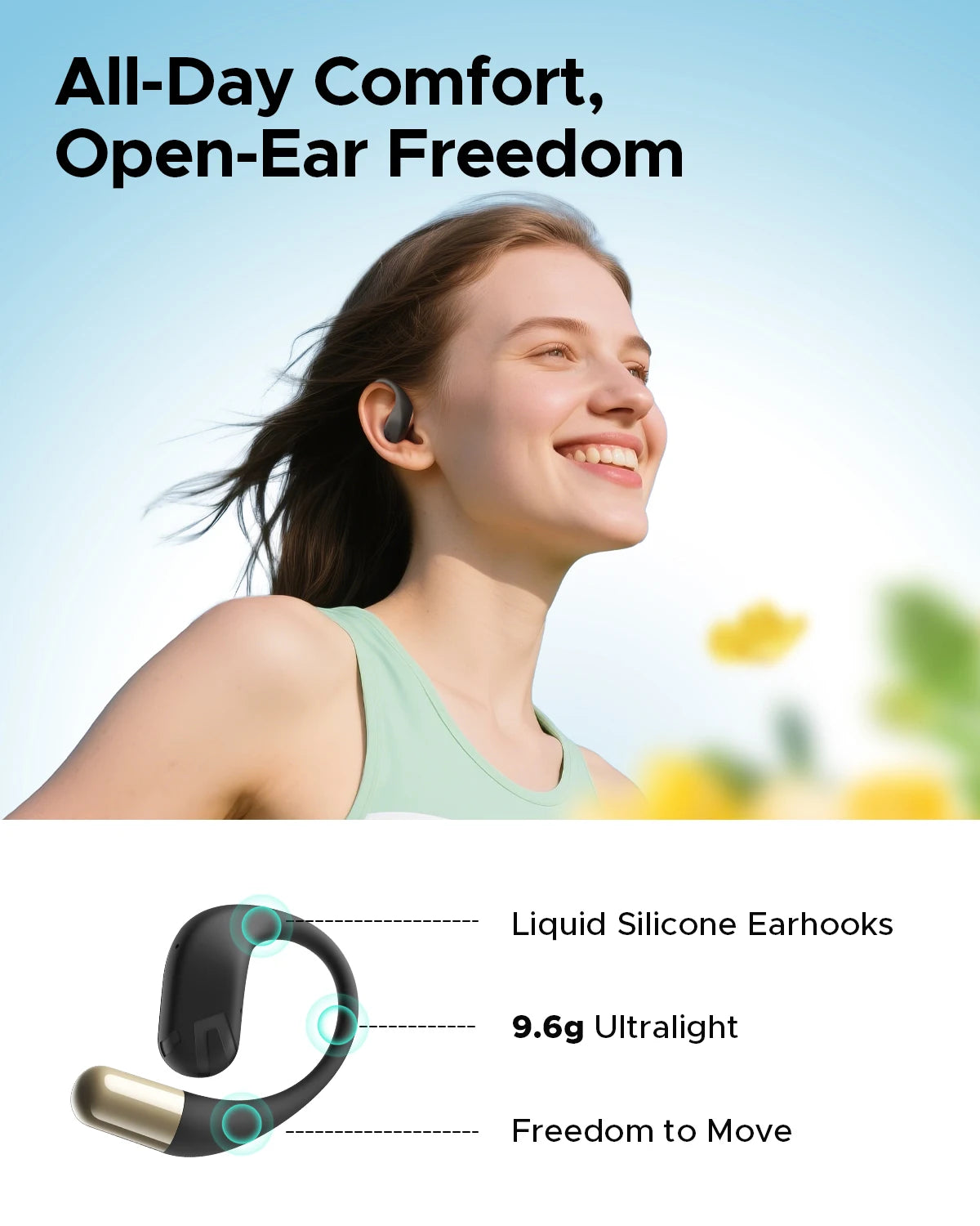 SOUNDPEATS Chasers Bluetooth Wireless Open-Ear Earphones