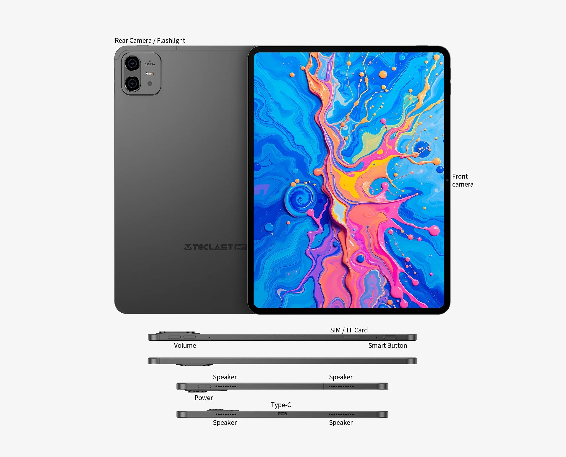 TECLAST ArtPad Pro 12.7" UHD Display Android Tablet - 256GB, Grey