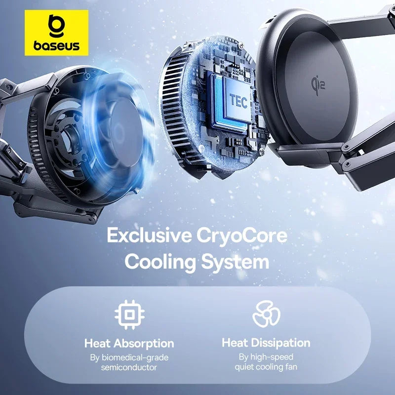 BASEUS Enerfill FS4 3in1 Wireless Charging Stand with TEC Cooling
