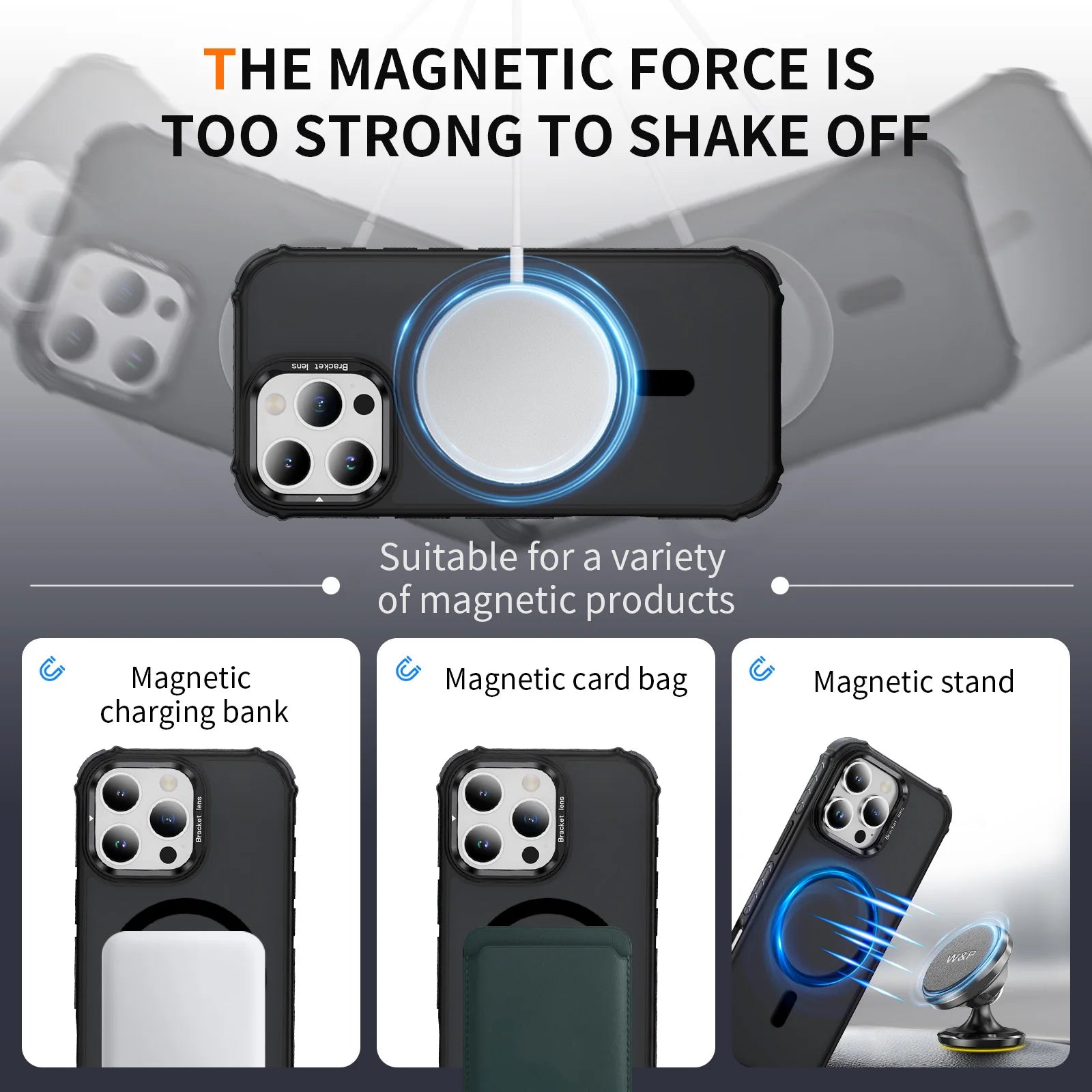 MagSafe Shockproof Armor Case for iPhone with Stand
