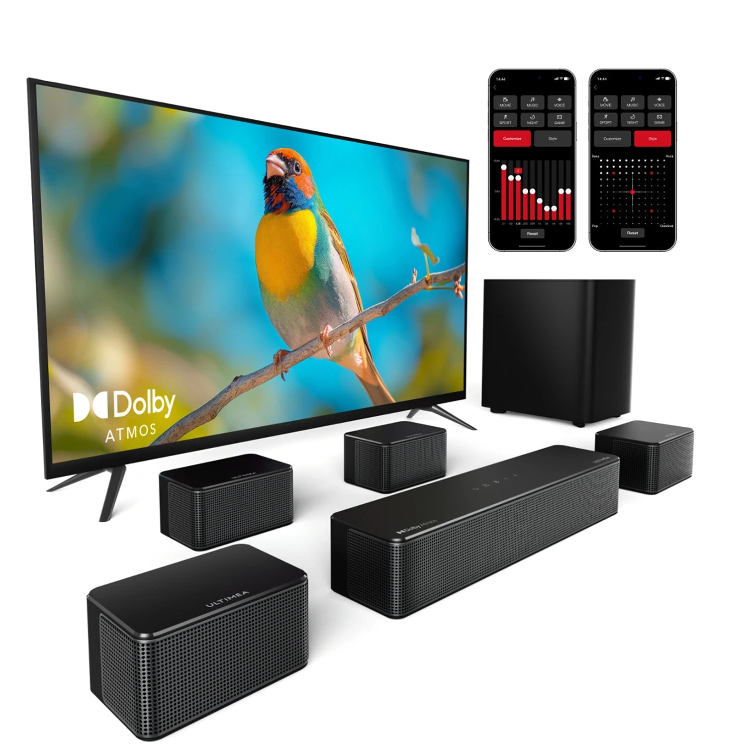 ULTIMEA Poseidon D80 7.1 Wireless Sound Bar with Dolby Atmos