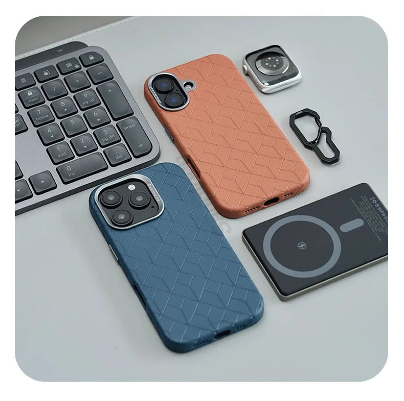 Patterned Leather MagSafe Case for Apple iPhone