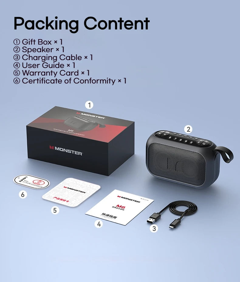 MONSTER M6 Portable Bluetooth Wireless Speaker