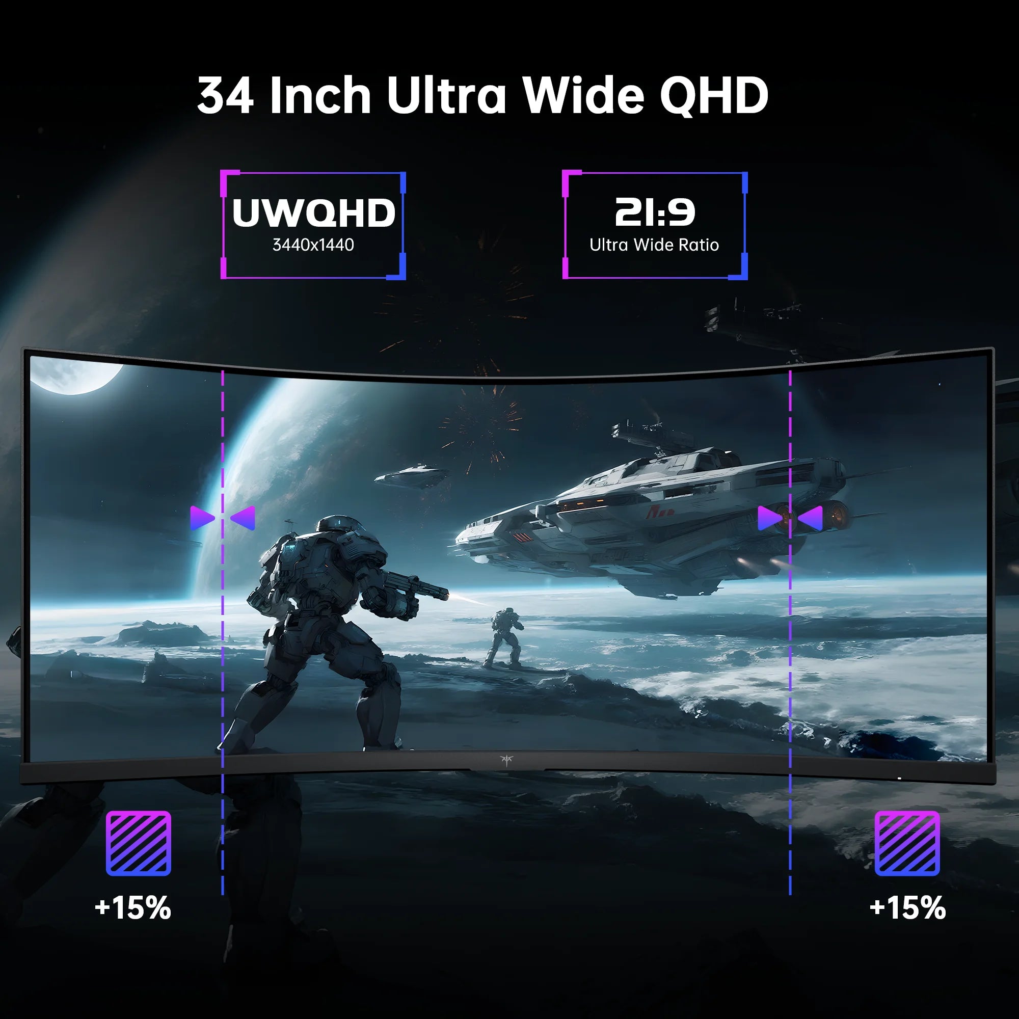 KTC 34" 180Hz UWQHD Curved Gaming Monitor - Black